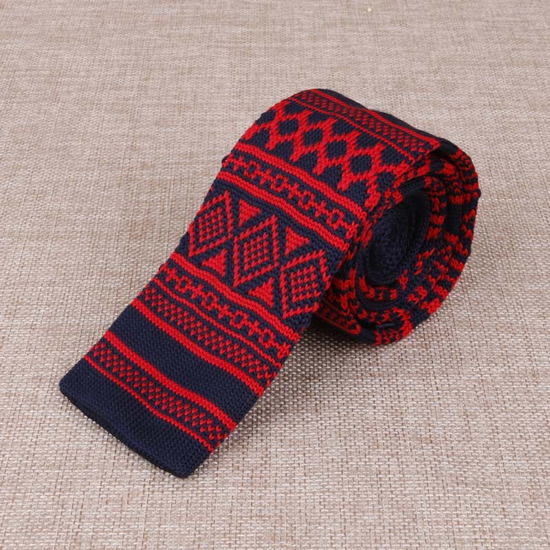 Men's Exotic Skinny Knitted Necktie - Style #9 - image 11