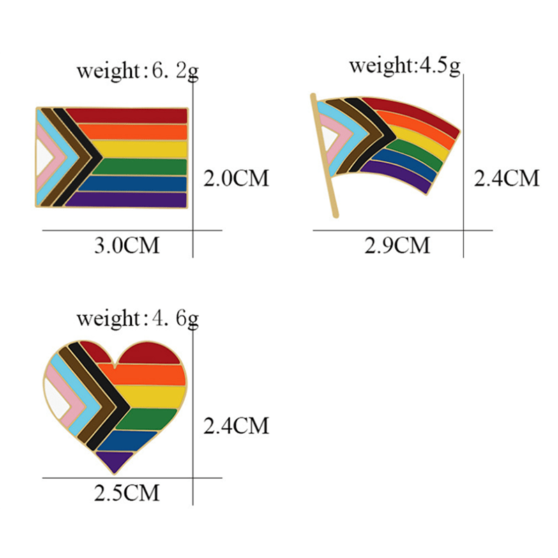 3Pcs Show Your Pride Rainbow Flag Brooch - image 5