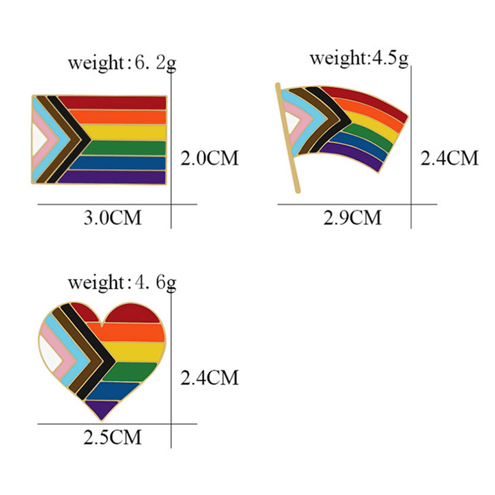 3Pcs Show Your Pride Rainbow Flag Brooch - image 5