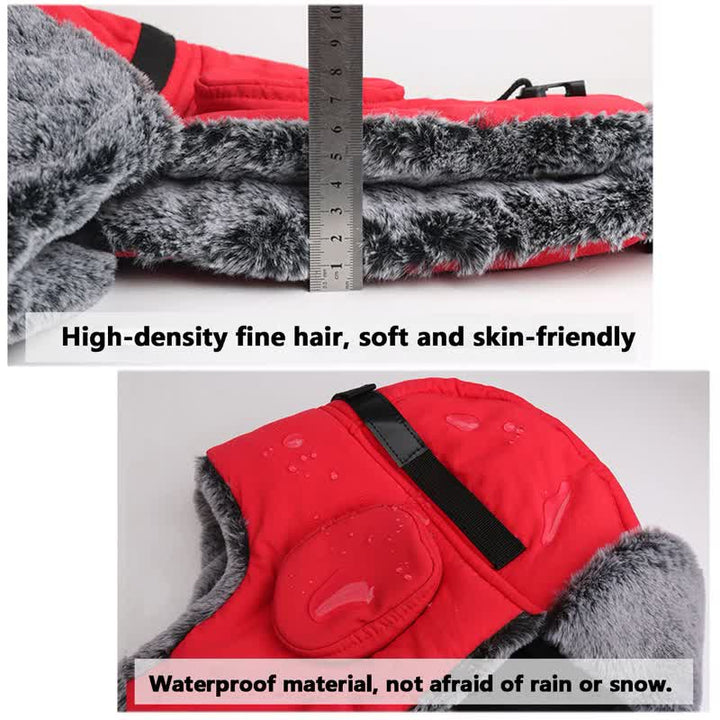 Unisex Outdooor Aviator Cap Faux Fur Trapper Hat Set - image 11