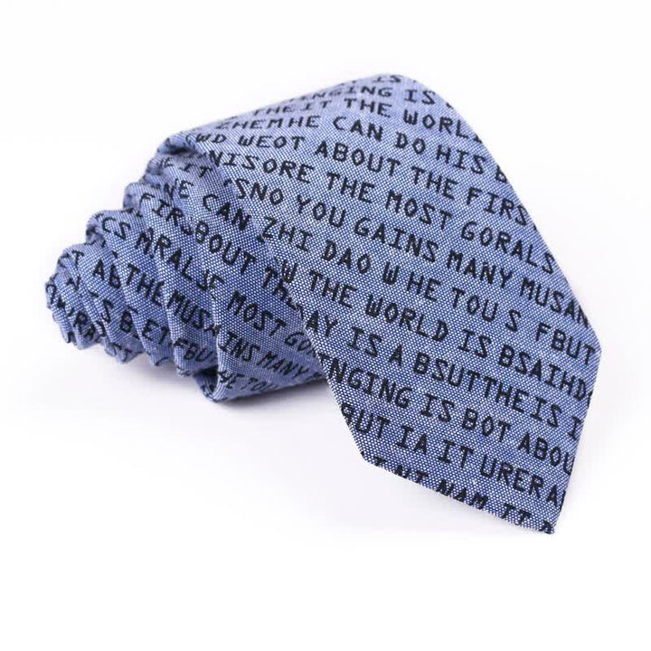 Men's Creative Casual English Letter Necktie - Blue - image 12