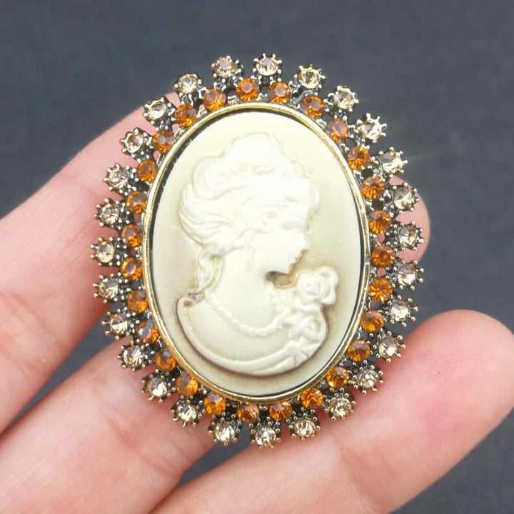 Women's Oval Cameo Beauty Victorian Brooch - image 2