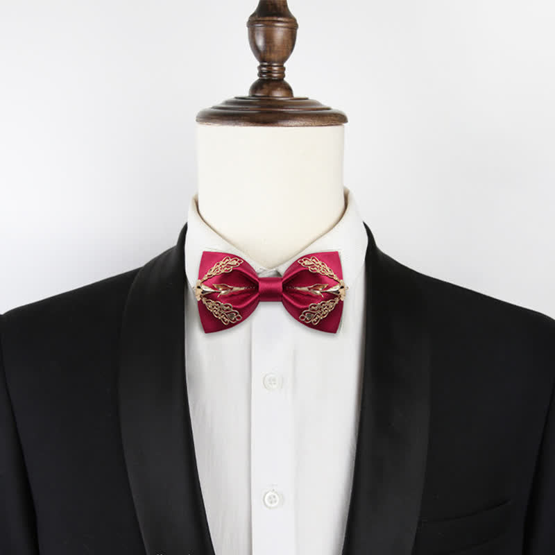 Men's Golden Floral Calla Lily Bow Tie - image 1