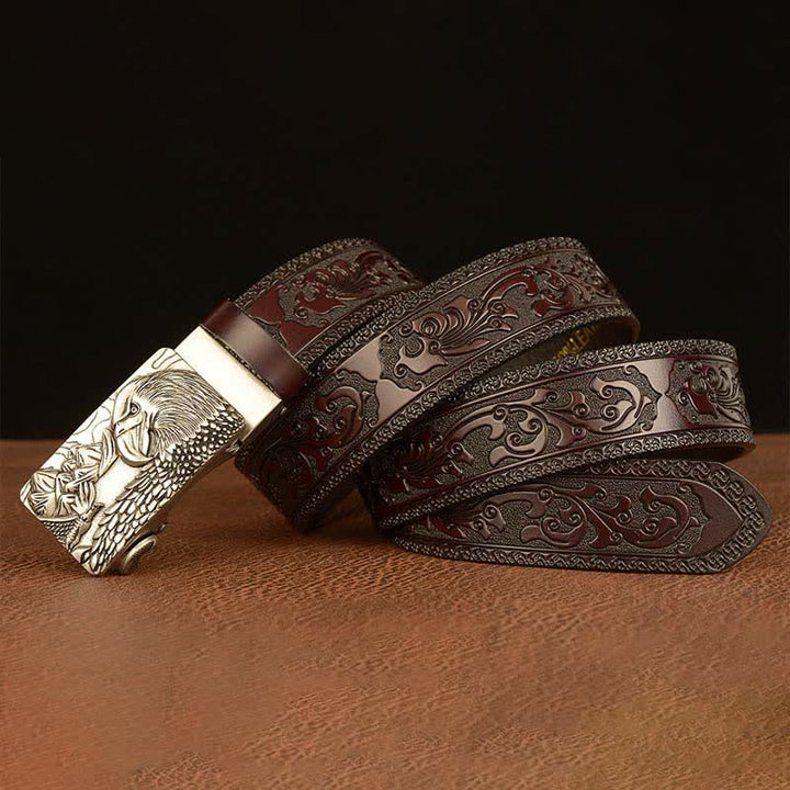 Men's Landscape Animal Eagle Leather Belt - image 15
