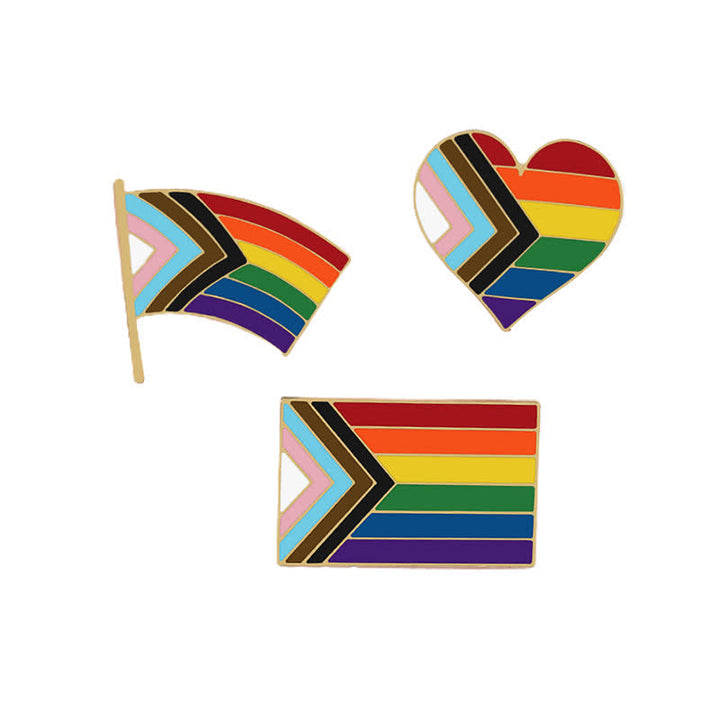 3Pcs Show Your Pride Rainbow Flag Brooch - 3Pcs - image 0