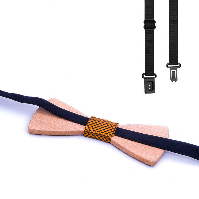 3Pcs Men's Christmas Tree Deer Pattern Wooden Bow Tie Set - image 5
