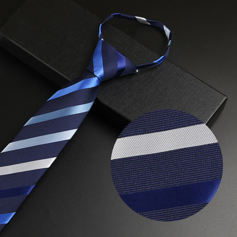 Men's Blue-Gray Zipper Tie Horizon Necktie - Shade of Blue - image 13