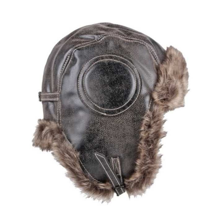 Soft Fluffy Ear Protection Imitation Leather Trapper Hat - image 12