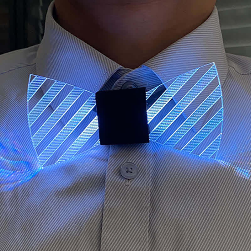 7 Colors Striped Luminous Party Acrylic Bow Tie - image 1