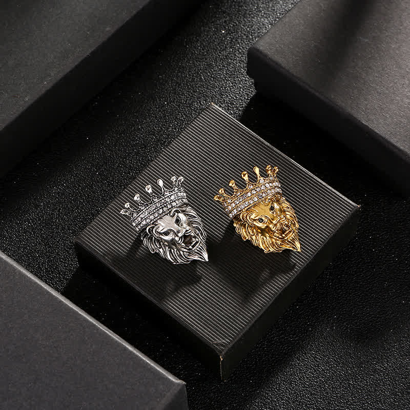 Men's Lordly King Lion Brooch - image 1