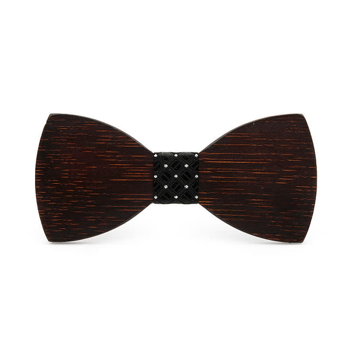 Men's Novelty Black Wooden Bow Tie - Black - image 1
