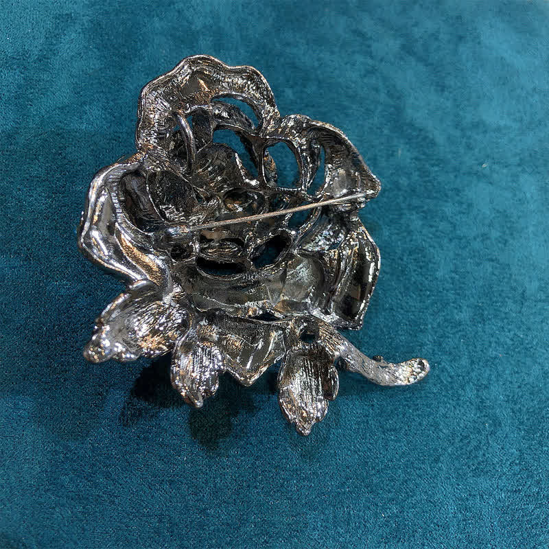 Women's Classy Rose Rhinestone Brooch - image 3