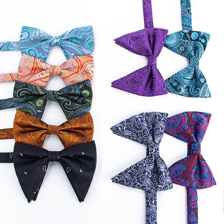 Men's Colorful Paisley Oversized Pointed Bow Tie - image 18
