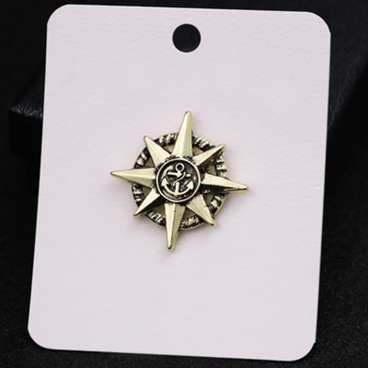 Men's Star Ship Anchor Brooch - Bronze - image 8