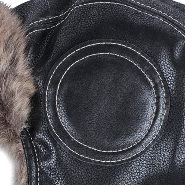 Soft Fluffy Ear Protection Imitation Leather Trapper Hat - image 8