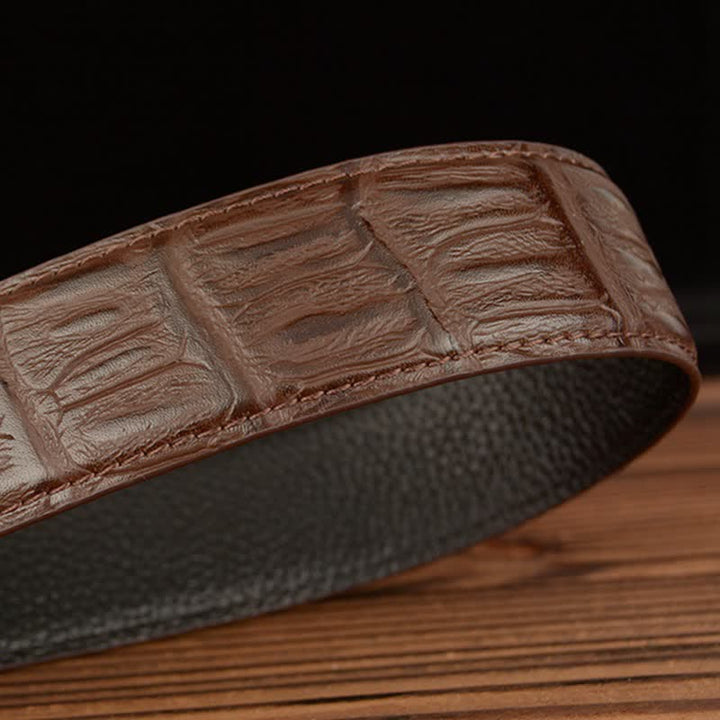 Men's Pack Of Wolves Crocodile Pattern Leather Belt - image 7