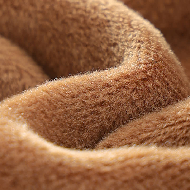 Unisex Suede Fleece Non-slip Flip Split Finger Gloves - image 6
