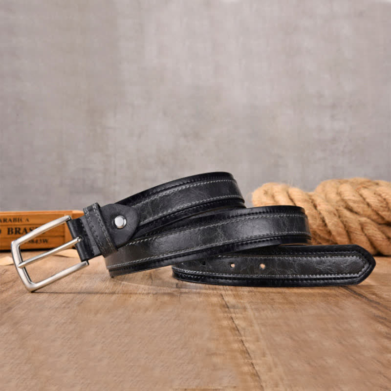 Men's Retro Floral Decorative Leather Belt - image 8