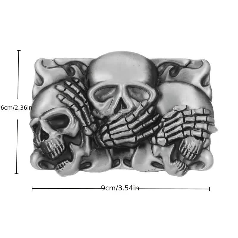 Men's DIY Horrible Laugh Skull Buckle Leather Belt - image 2