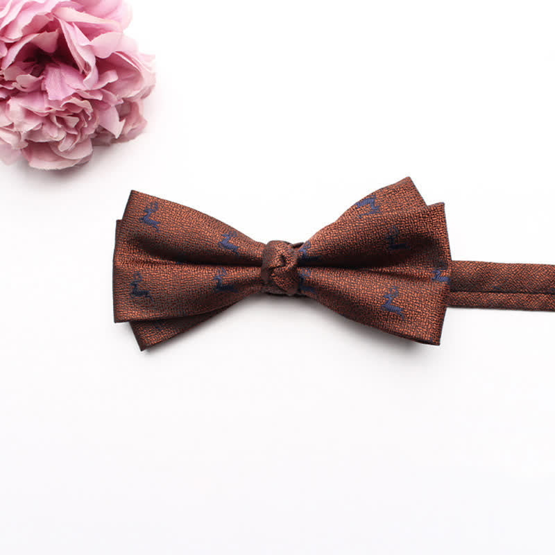 Men's Geometrical Business Office Bow Tie - Brown Deer - image 3