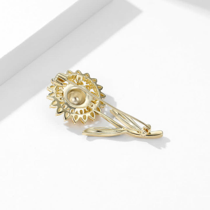Women's Gold Sunflower Brooch - image 6
