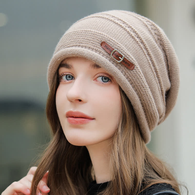 Women's Packable Winter Cap Pile Knitted Hat - Khaki - M (22 1/2"-22 7/8") - image 8