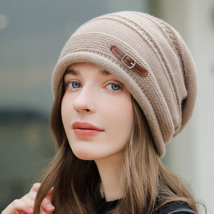 Women's Packable Winter Cap Pile Knitted Hat - Khaki - M (22 1/2"-22 7/8") - image 8