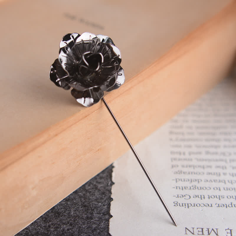 Men's Metal Rose Flower Brooch Pin - image 8