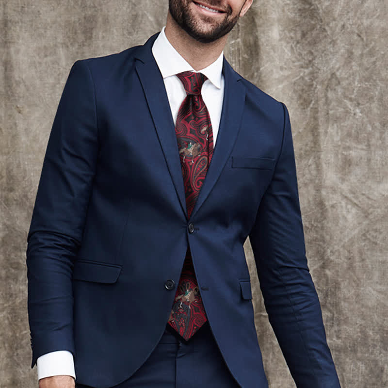 Men's Burgundy Horse Riding Paisley Necktie - image 2