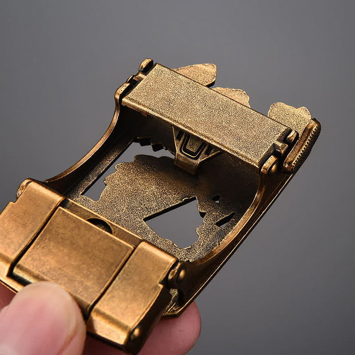 Men's DIY Strong Eagle Automatic Buckle Leather Belt - image 9