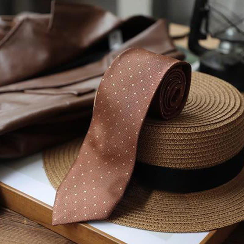 Men's Polka Dots Little Floral Necktie - image 3