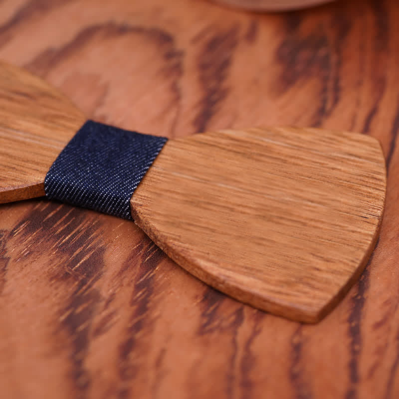 Men's Vintage Begonia Wooden Bow Tie - image 2