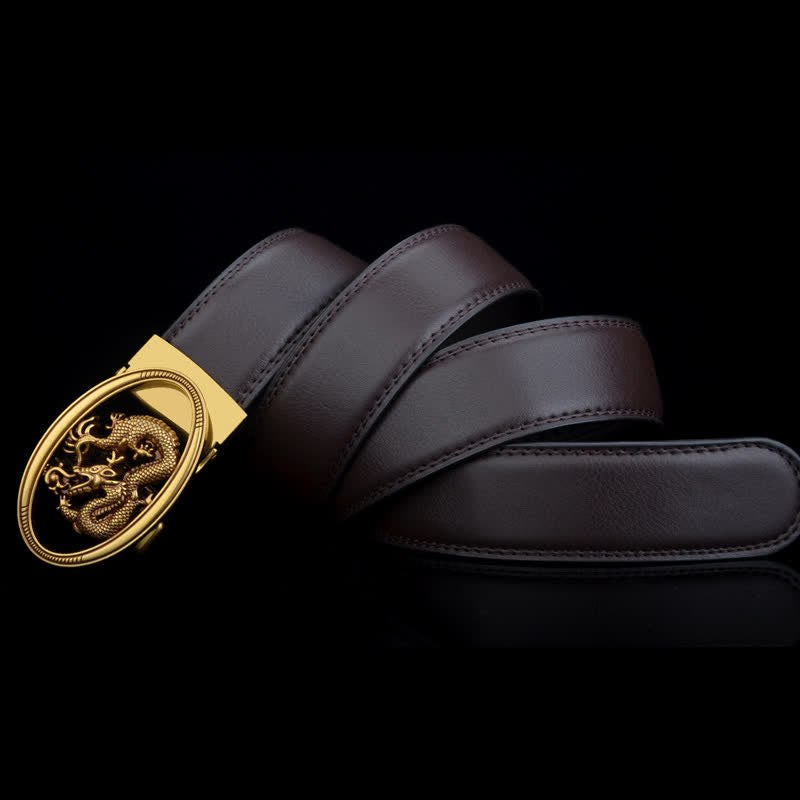 Men's Vintage Flying Dragon Leather Belt - image 6