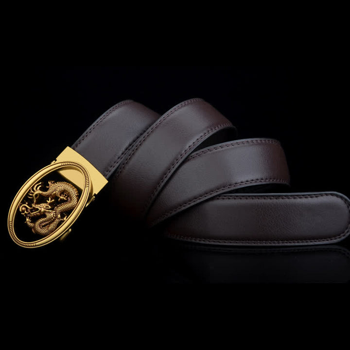 Men's Vintage Flying Dragon Leather Belt - image 6