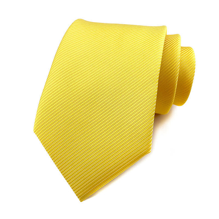 Men's Solid Color Discreet Twill Work Necktie - Yellow - image 3