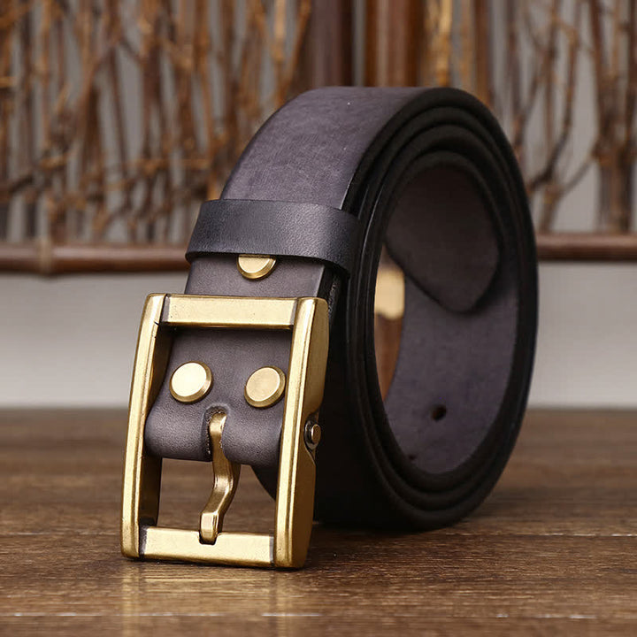 Men's Stud Detail Tough Guy Leather Belt - Black - 46 - image 5