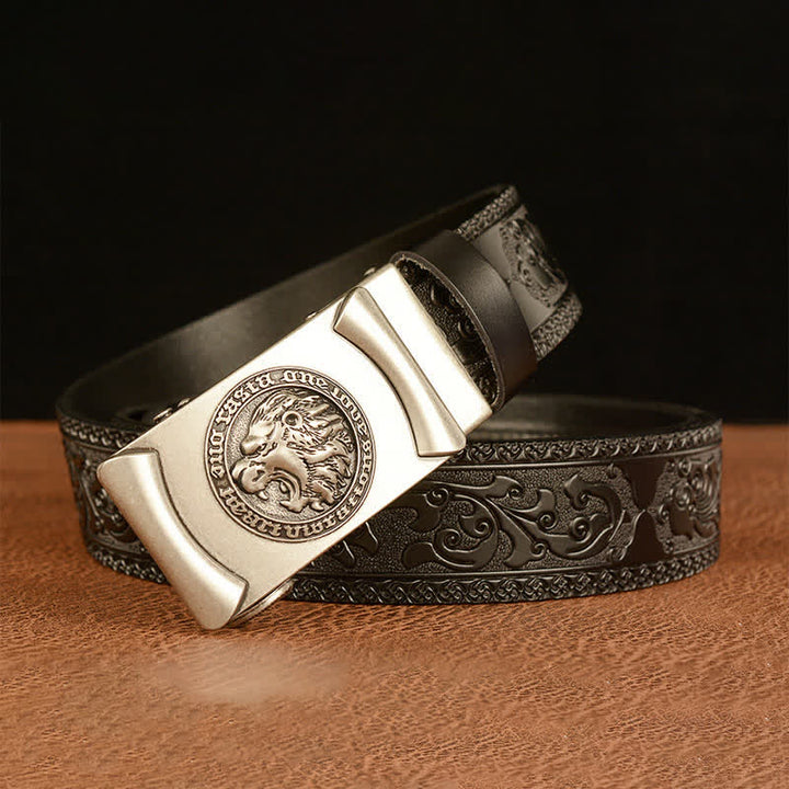 Men's Punk Lion Head Leather Belt - image 16