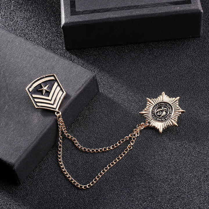 Men's British Tassel Star Medal Brooch - image 1