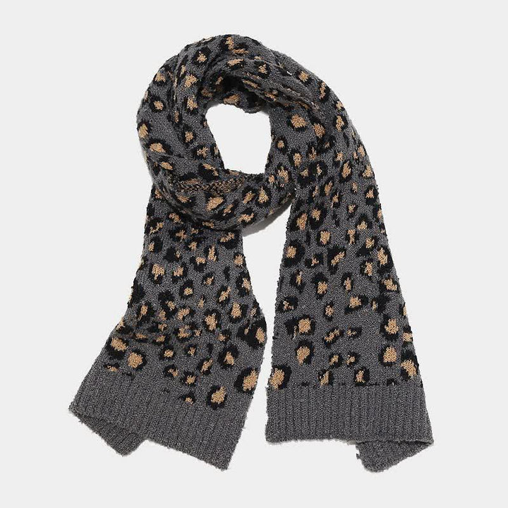 3Pcs Women's Leopard Print Hat Scarf Gloves Set - image 9