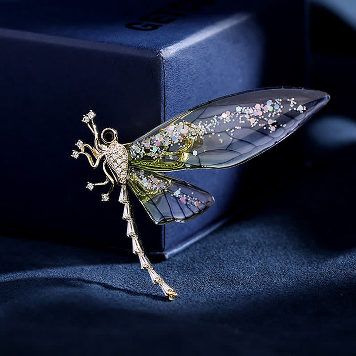 Women's Elegant Insect Dragonfly Brooch - Green - image 0