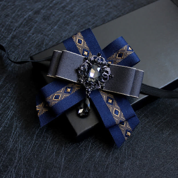 Luxury Blue Rhinestone Waterdrop Bow Tie - Style #4 - image 5