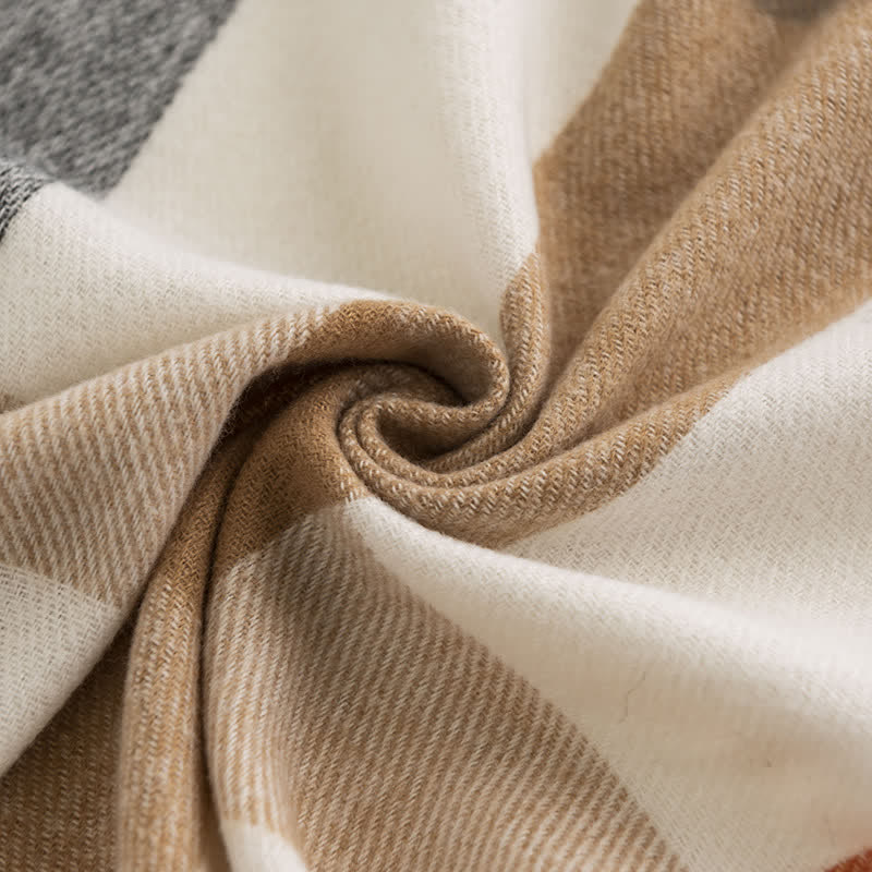 Women's Classy Plaid Imitation Cashmere Scarf - image 9