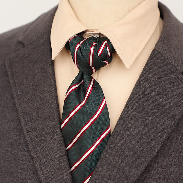 Men's Quiet Spring Green Necktie - Single-stripe - image 6
