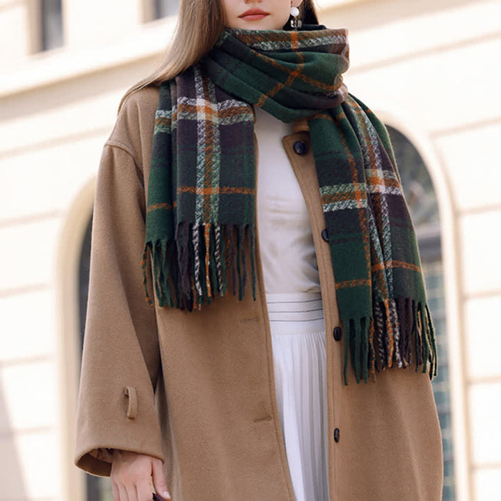 Women's Daily Knit Woven Tartan Checker Scarf - image 10