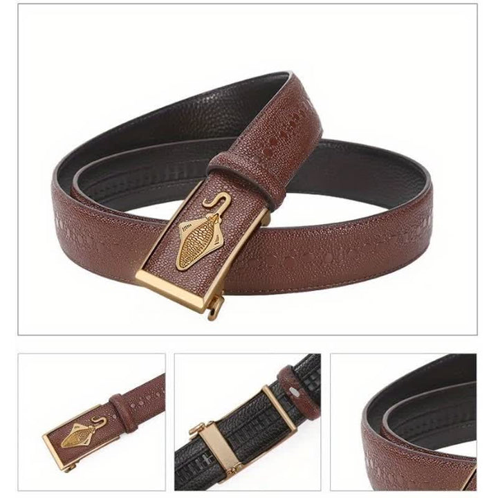 Men's Pearl Crocodile Pattern Leather Ratchet Belt - image 3
