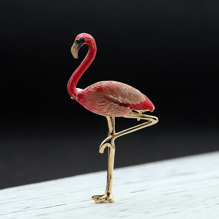 Women's Exotic Enamel Flamingo Brooch - image 2