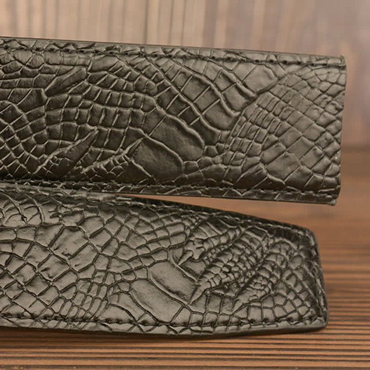 Men's Giant Ox Crocodile Pattern Leather Belt - image 9
