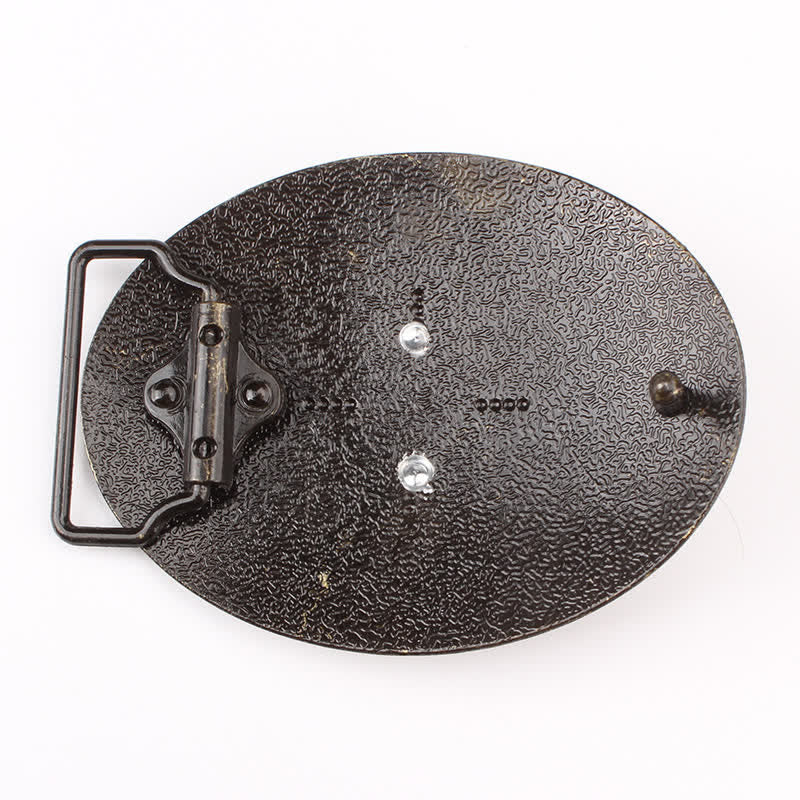 Men's DIY Bronze Wild Goat Head Buckle Leather Belt - image 1