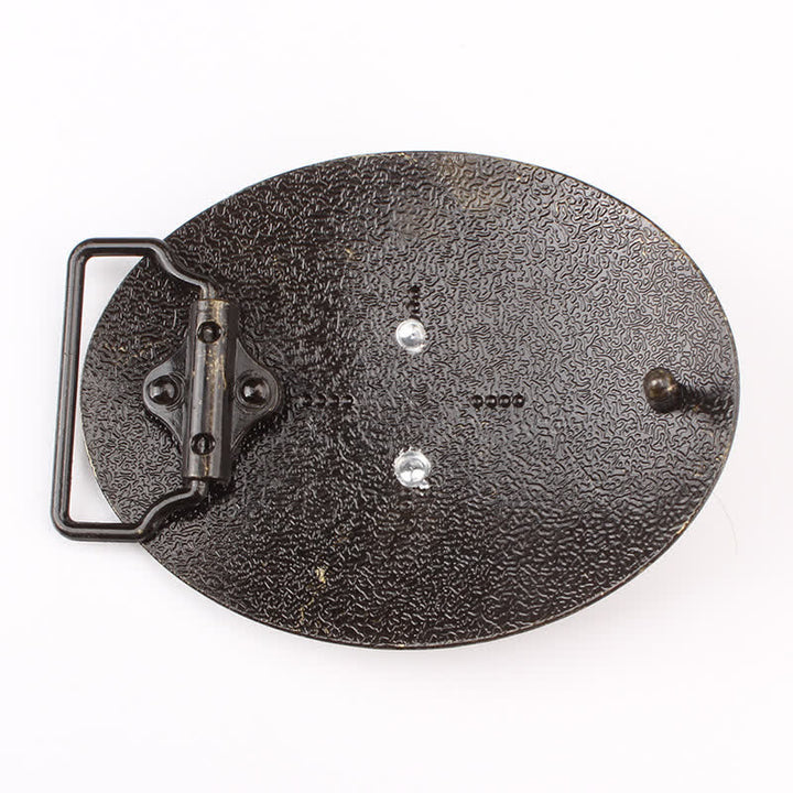 Men's DIY Bronze Wild Goat Head Buckle Leather Belt - image 1