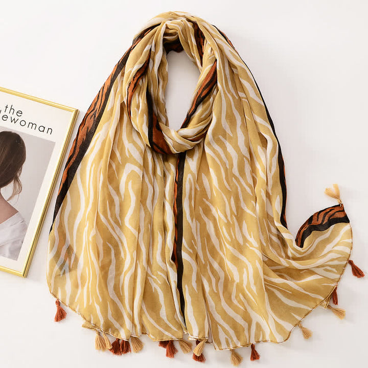 Women's Thin Lovely Butterfly Floral Tassel Scarf - Style #16 - image 21
